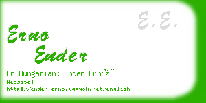erno ender business card